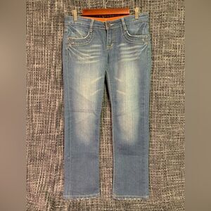 OLYONE Thai Brand Denim Blue Jeans Cute Pocket Detail Women's Size L #504